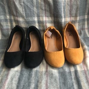 TWO pairs of heeled flats